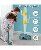 3-in-1 Cactus Toy Stand Sports Activity Center with Golf and Ring-Toss