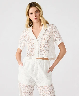 Steve Madden Women's Sandra Lace Button-Front Shirt
