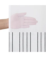 Americanflat 72x75 Hookless Shower Curtain - Abstract Grey Lines Shower Curtain with Sheer Panel, Snap-In Liner, and Grommets - 100% Polyester
