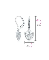 Bling Jewelry Delicate Celtic Knot Dangle Earrings Sterling Silver Heart Shape Bff Friendship