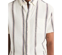 Nautica Men's Short Sleeve Striped Button-Down Shirt