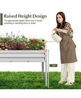 Galvanized Raised Garden Bed Elevated Planter Box with Legs and Drainage Hole