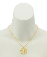 Robert Lee Morris Soho Faux Cultivated Pearl Textured Coin Pendant Necklace