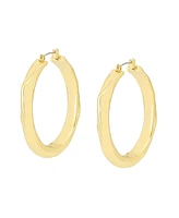 Robert Lee Morris Soho Gold Thin Textured Hoop Earrings