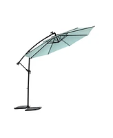 Mondawe 10ft Solar Led Offset Hanging Market Patio Umbrella