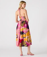 Steve Madden Women's Piper Printed Halter Sleeveless Midi Dress