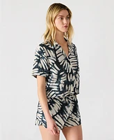 Steve Madden Women's Sandra Printed Button-Front Shirt