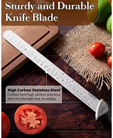 Cook N Home 11-inch Granton Edge High Carbon Stainless Steel Sharp Slicing Knife, Ergonomic Handle,Black
