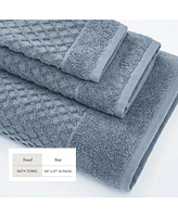 Linery & Co. Quick-Drying Cotton Diamond Waffle Textured 4-Piece Bath Towel Set