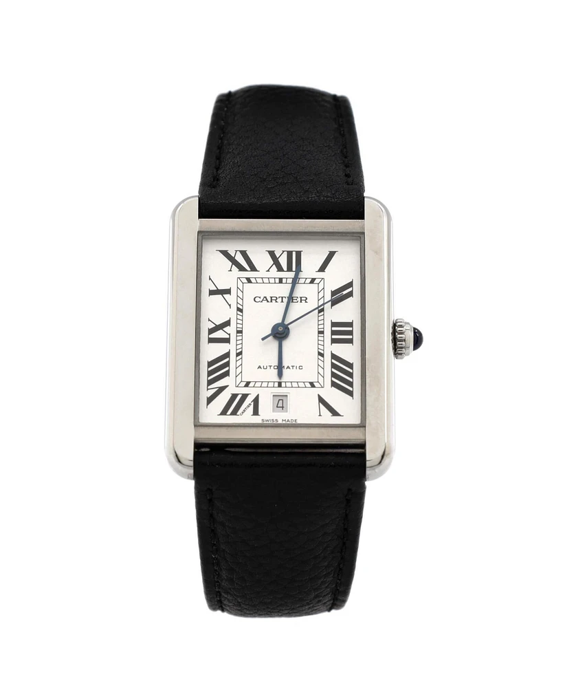 Pre-Owned Cartier Tank Solo Automatic Watch in Stainless Steel and Leather 31mm