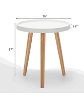 Gymax Round Side Table Sofa Coffee End Accent Table Nightstand Home Furniture