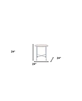 Contemporary Round End Table – Manufactured Wood and Metal Design