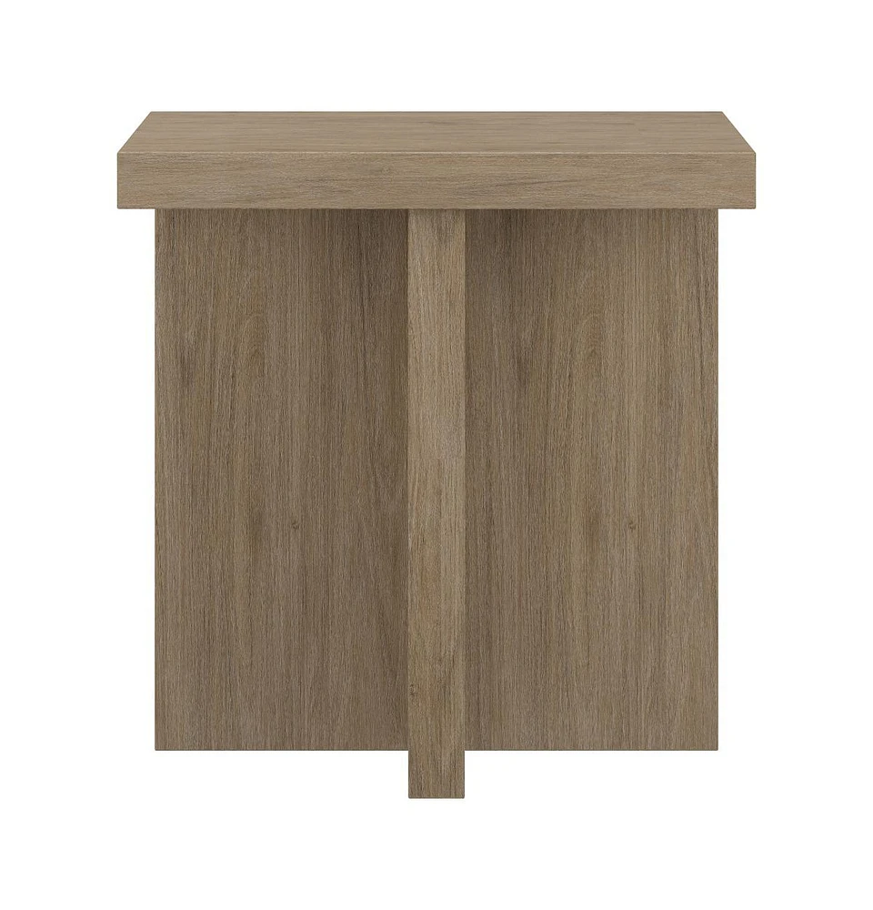 Modern Square Wood End Table 22-Inch Compact Side for Home Decor