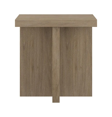 Modern Square Wood End Table 22-Inch Compact Side for Home Decor
