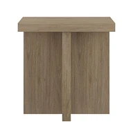 Modern Square Wood End Table 22-Inch Compact Side for Home Decor