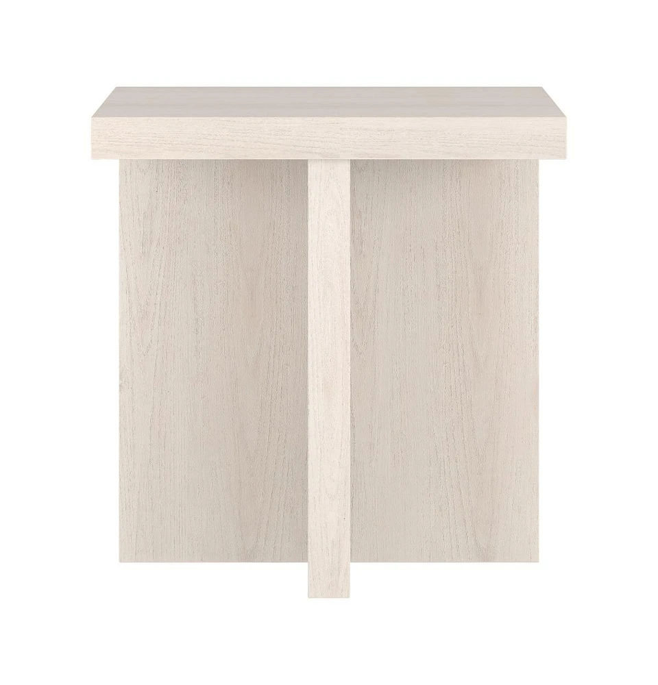 Modern Square Wood End Table 22-Inch Compact Side Table for Home Decor