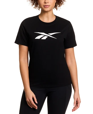 Reebok Women's Cotton Logo-Graphic Crewneck T-Shirt