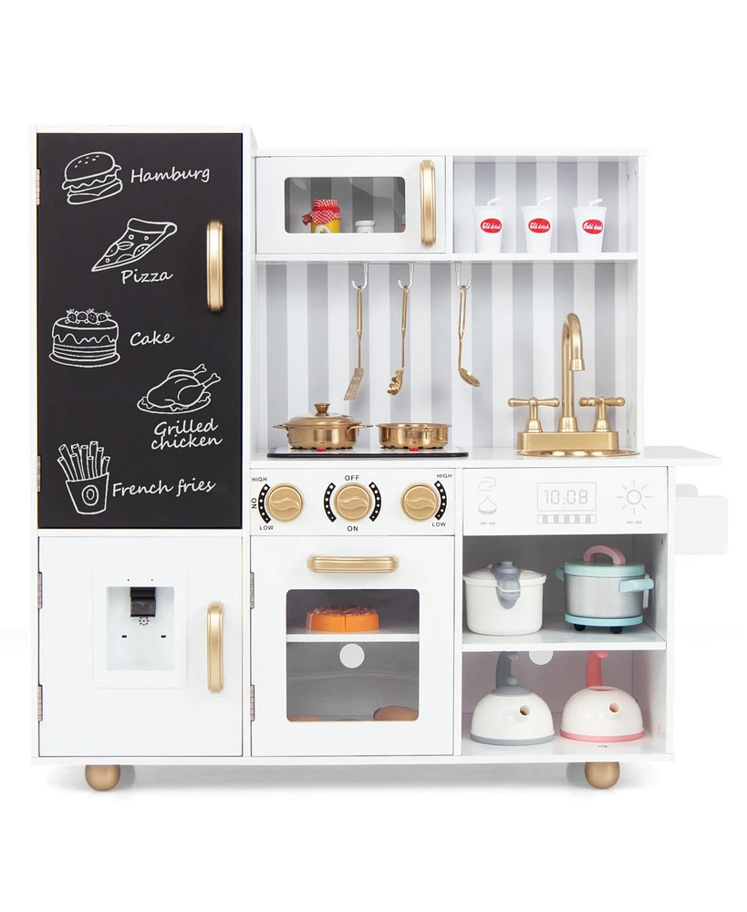 Pretend Play Kitchen for Kids with Real Sounds and Lights
