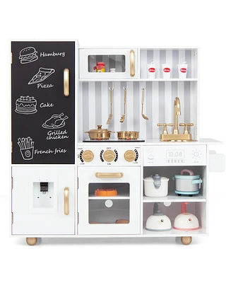 Pretend Play Kitchen for Kids with Real Sounds and Lights