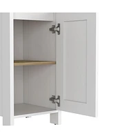 Depot E-shop New Haven Linen Single Door Cabinet, Two Interior Shelves, Two Open Shelves