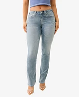 True Religion Women's Billie Mid Rise Straight Leg Jeans