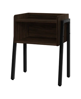 Contemporary Wood Top Accent Table with Sturdy Metal Frame