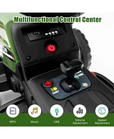 12V Ride on Tractor with 3-Gear-Shift Ground Loader for Kids 3+ Years Old
