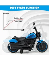 Kids Electric Motorcycle with Training Wheels and Led Headlights