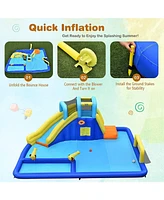 6-in-1 Inflatable Water Slides with Blower for Kids