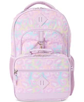 InMocean Big Girls Pastel Cheetah Backpack & Lunch Bag Set