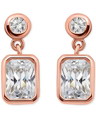 Giani Bernini Cubic Zirconia Round & Octagon Bezel Drop Earrings, Exclusively at Macy's