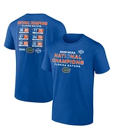 Fanatics Men's Royal Florida Gators 2025 Ncaa Basketball National Champions Schedule T-Shirt
