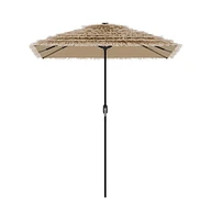 Garden Parasol with Steel Pole Brown 118.1"x78.7"x98.4"
