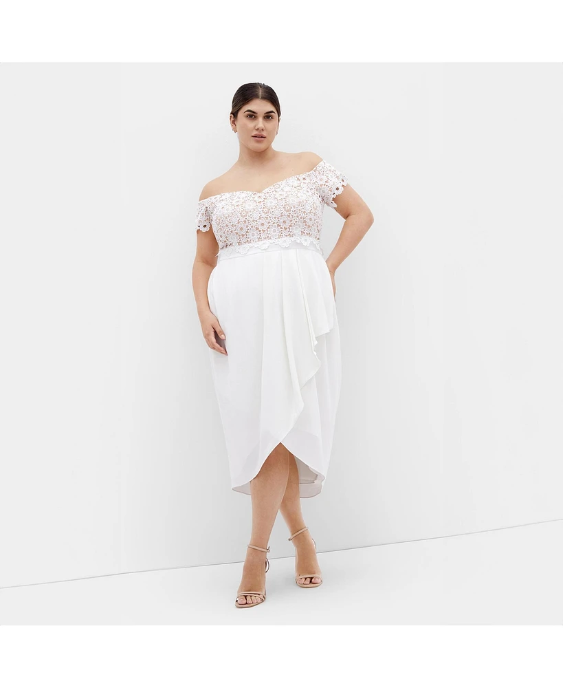 City Chic Plus Lace Glamour Midi Dress