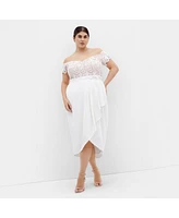 City Chic Plus Lace Glamour Midi Dress