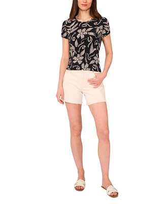 Vince Camuto Women's Printed Keyhole Top