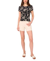 Vince Camuto Women's Printed Keyhole Top