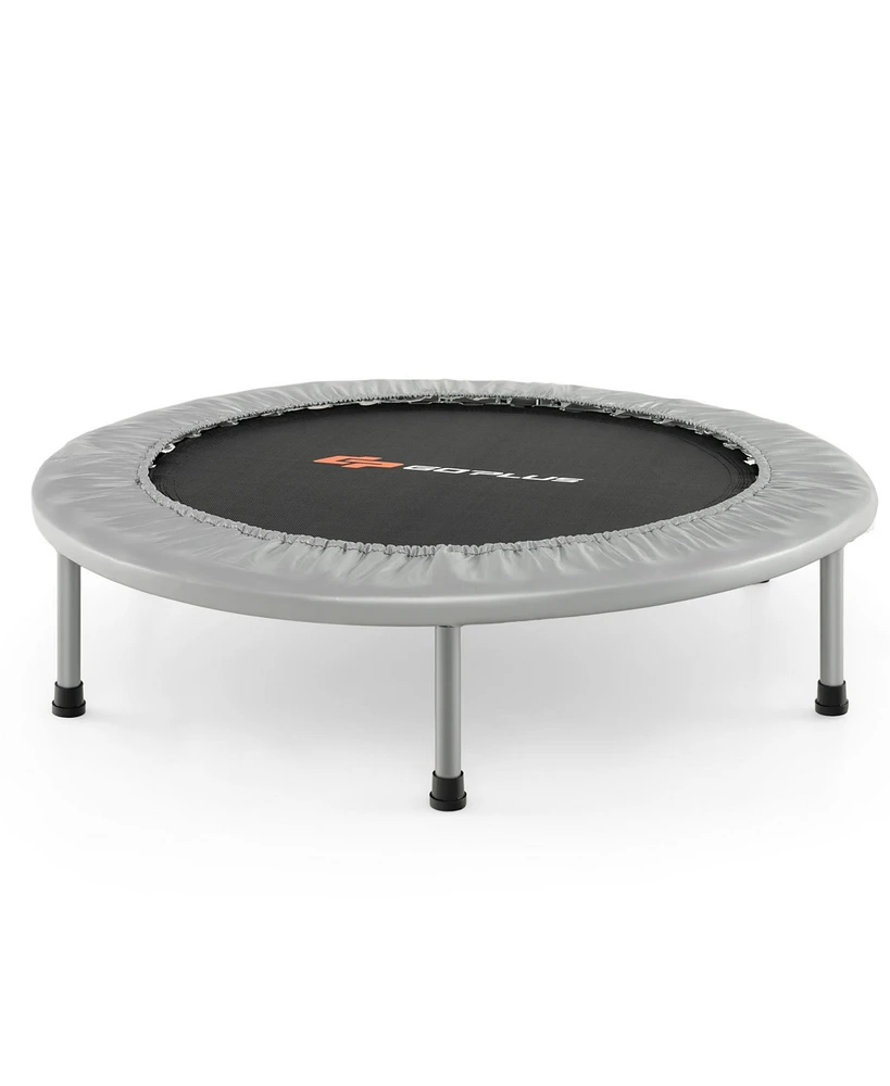 36 Inch Mini Folding Trampoline Portable Recreational Fitness Rebounder-Silver