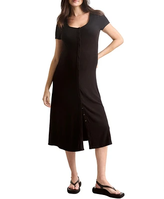 Hatch Collection Maternity Softest Rib Maternity/Nursing Midi Dress