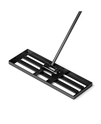30 x 10 Inch Lawn Leveling Rake with Ergonomic Handle-Black