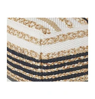 18" Tan Jute Ottoman