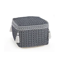 18" Blue 100% Cotton Ottoman