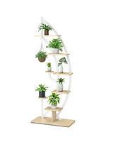 6-Tier 9 Potted Metal Plant Stand Holder Display Shelf with Hook