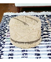 Round Wool Ottoman for Comfortable Footrest and Living Room Seating