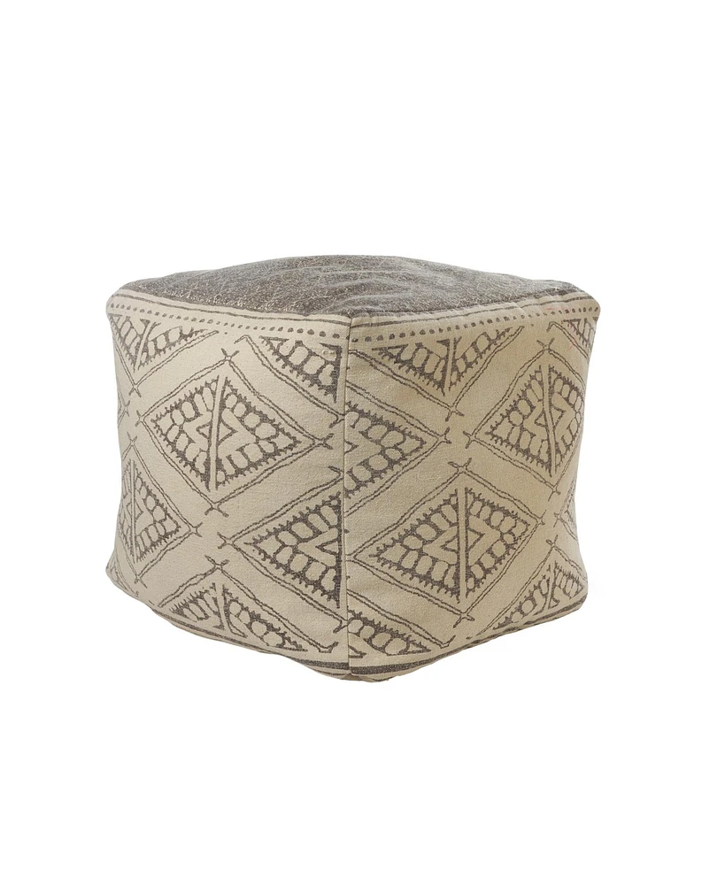 Cotton Fabric Ottoman for Living Room Seating and Cozy Decor