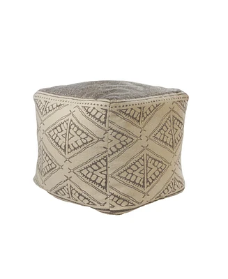 Cotton Fabric Ottoman for Living Room Seating and Cozy Decor
