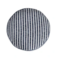 18" Blue 100% Cotton Ottoman