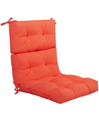 Tufted Patio High Back Chair Cushion with Non-Slip String Ties