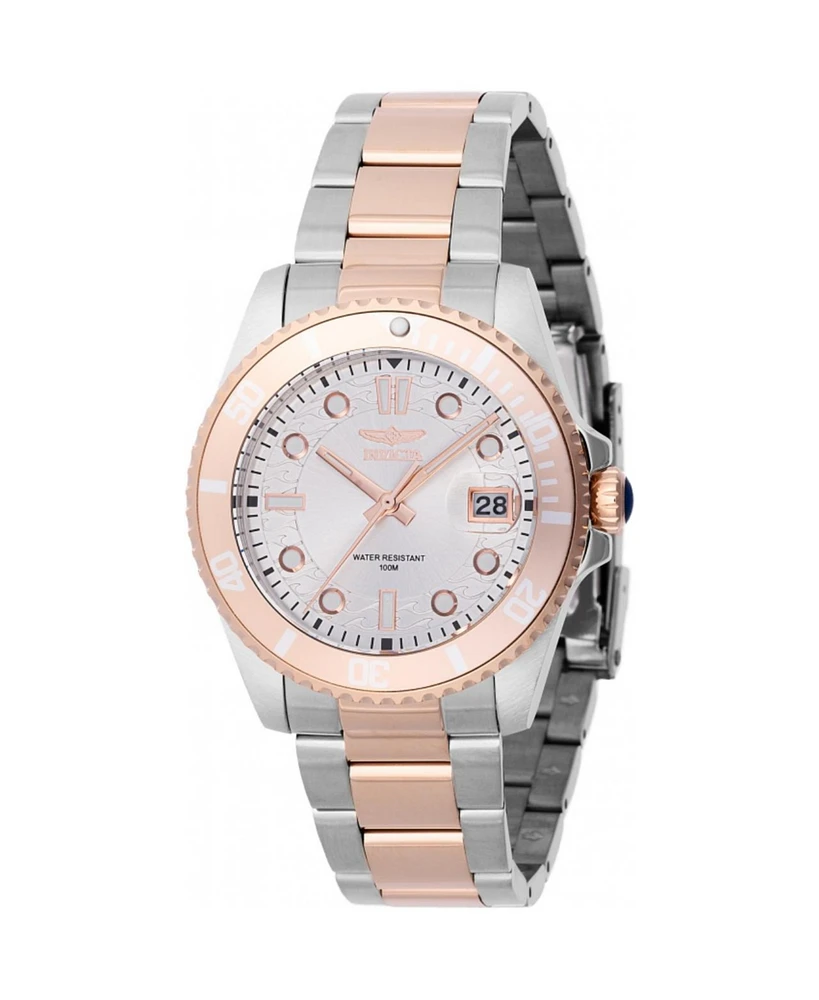Invicta Women's Pro Diver Quartz 3 Hand Silver Dial Watch
