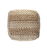 Woven Jute Ottoman for Extra Seating and Stylish Home Decor